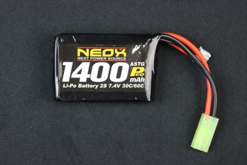 NEOX Lipoバッテリー 電動ガン用 7.4v 30C/60C 1400mAh PEQ用