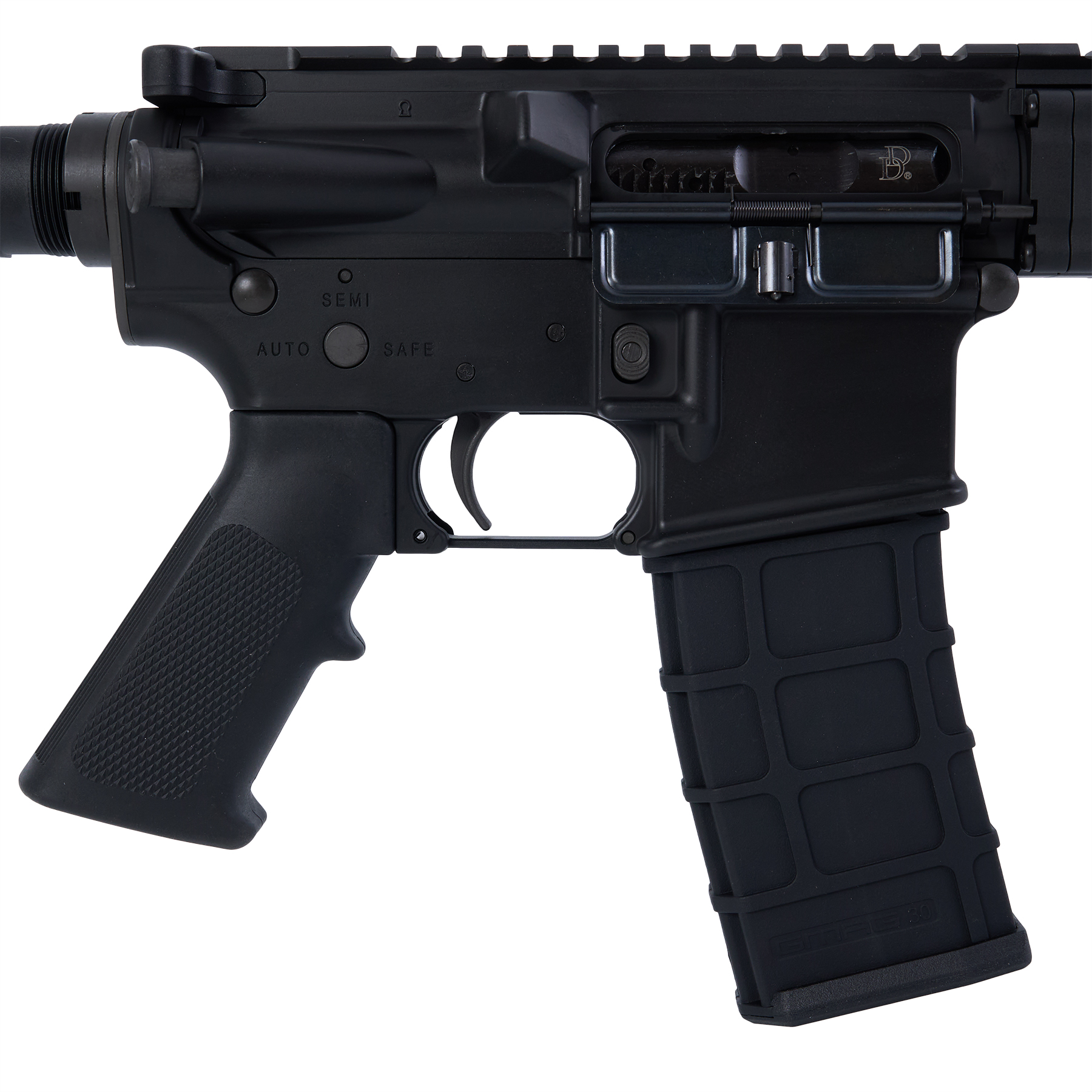 GHK DDM4 V7 10.3inch CO2ガスブロ ブラック 反対側のグリップとマガジン周辺のアップ