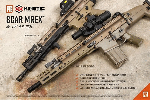 PTS Kinetic SCAR MREX M-LOK 4.9インチ Rail BK / 電動ガン カスタム