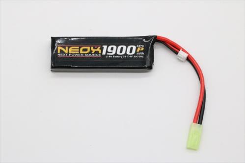 NEOX Lipoバッテリー 電動ガン用 7.4v 30C/50C 1900mAh (Mini S)