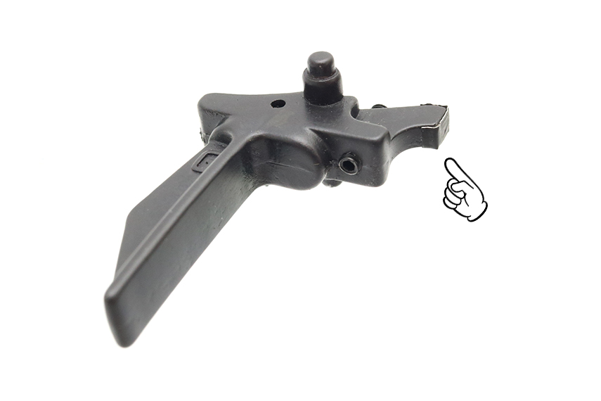 HTG-GEARBOX-PTW-TriggerAdjustment-2 | エアガンパーツやサバゲーアイテムの商品レビューなどを掲載! トレポントリガーにアルミテープ貼り付け